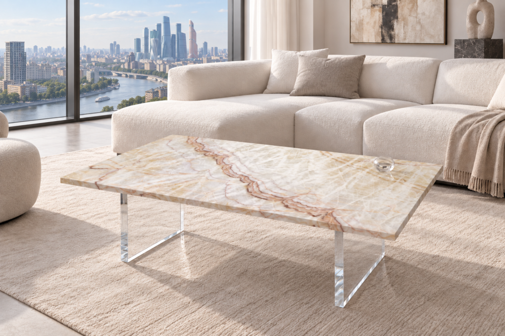 Журнальный столик из оникса Onyx Beige